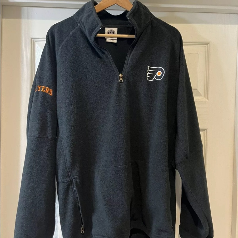 Philadelphia Flyers Fleece Quarter Zip Size XL Black NHL